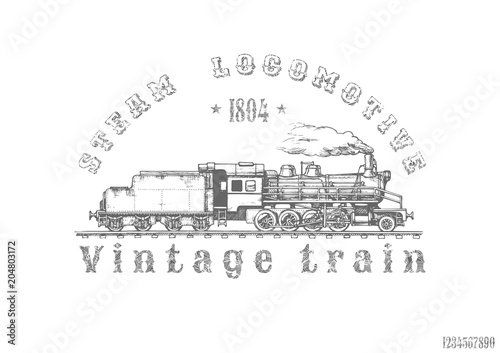 illustration of Vintage train