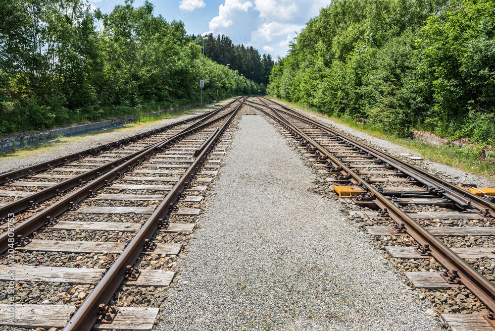 Schienen mit Weiche Schienen mit Weiche