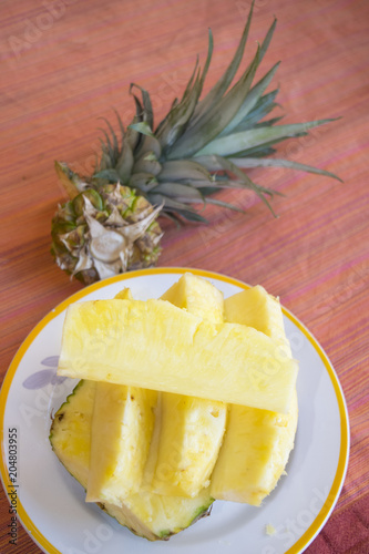 fresh sliced pineapples