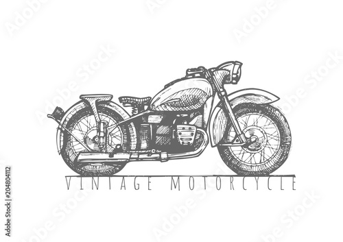illustration of Vintage motorcycle