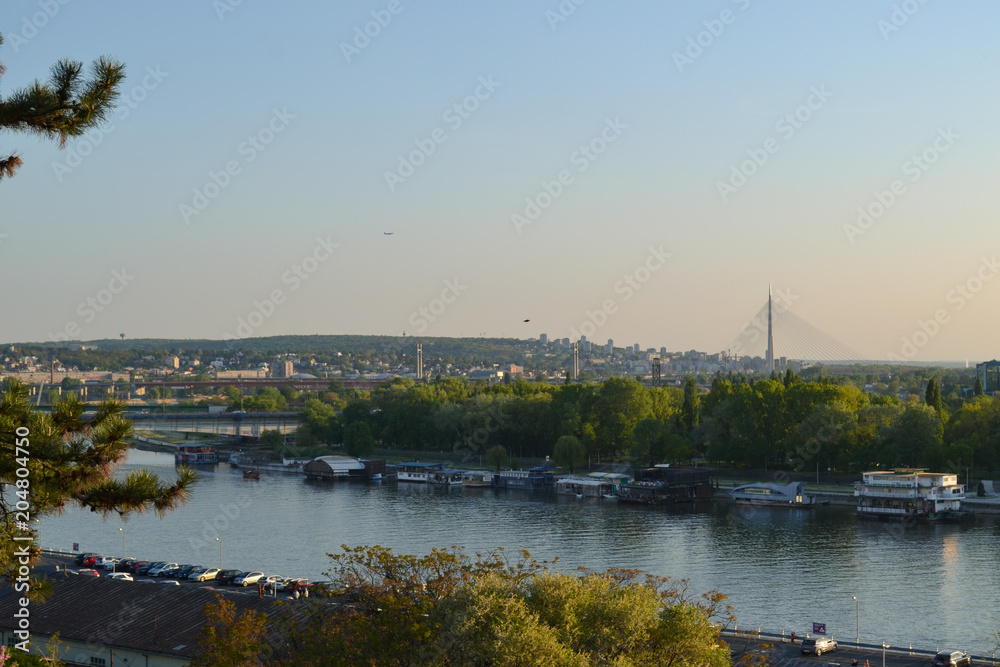 Belgrade cityscape in Serbia. Belgrade on the river