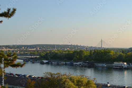 Belgrade cityscape in Serbia. Belgrade on the river