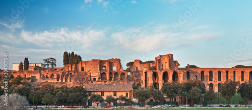 Rome, Domus Severiana and Temple of Apollo Palatine seen from the Circus Maximus photo