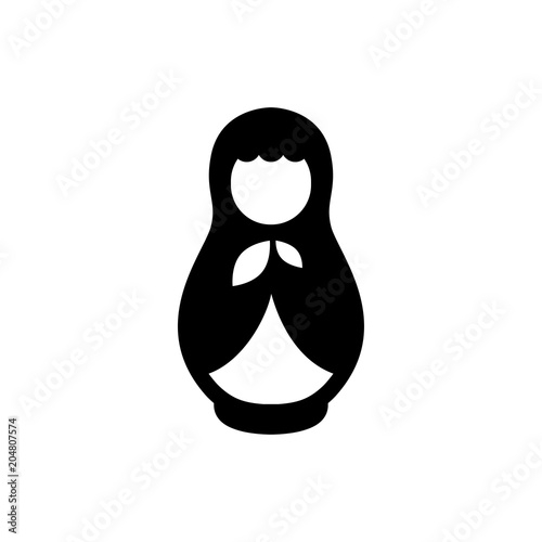 Vector illustration of nested doll (matryoshka). Symbol of Russia. Template for style design.  
