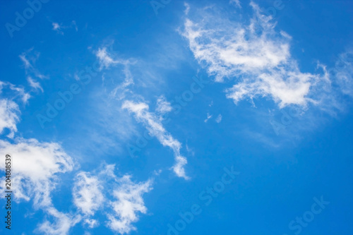 white fluffy clouds in the blue sky background