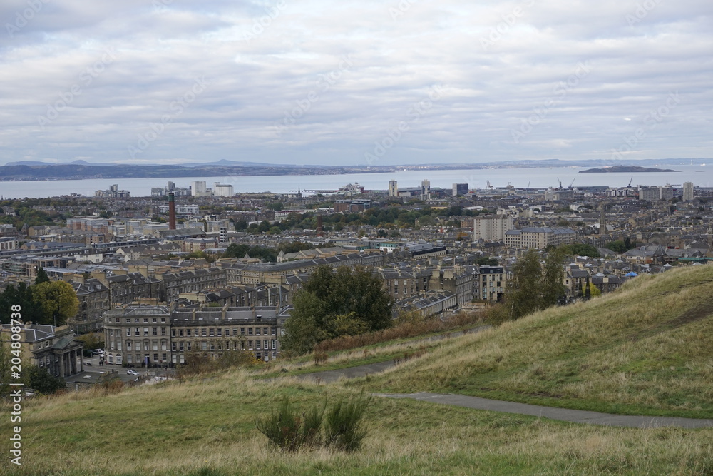 View over Edinburgh to the sea