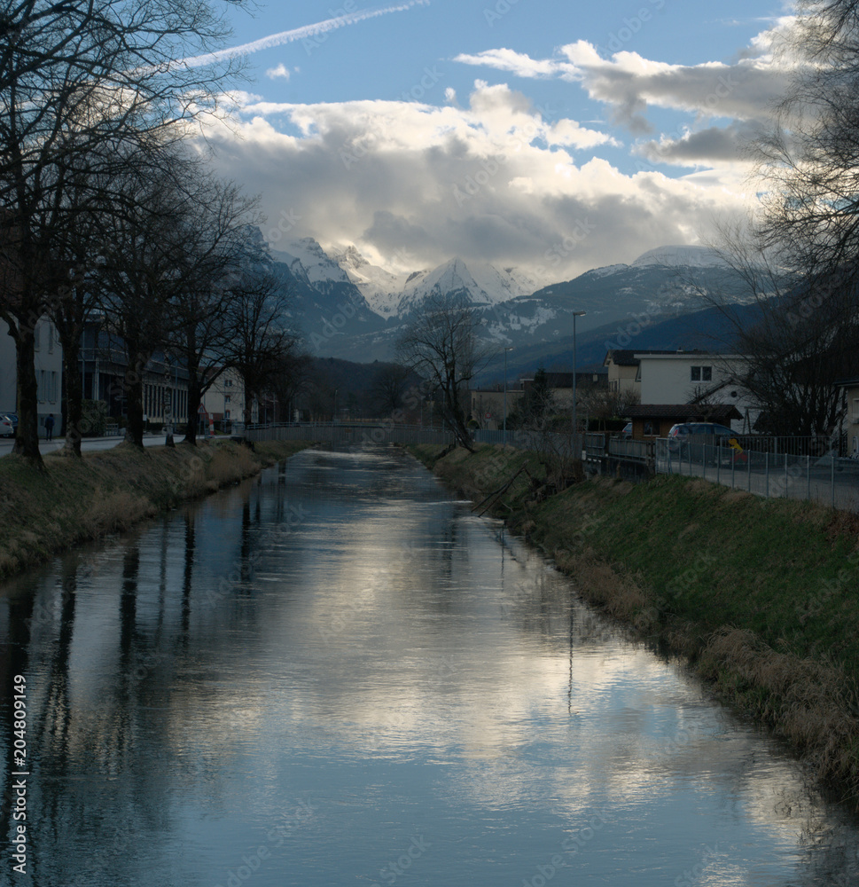 Evening on the canal, Rüthi SG Evening on the canal, Rüthi SG