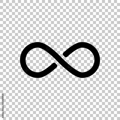 infinity symbol, simple icon. On transparent background. photo