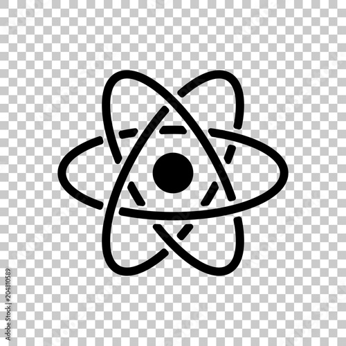 scientific atom symbol, simple icon. On transparent background.