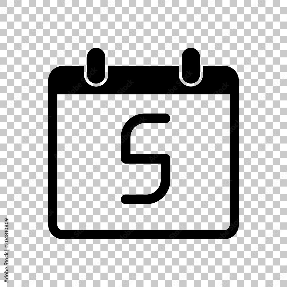 calendar with 5 day, simple icon. On transparent background. calendar with 5 day, simple icon. On transparent background.