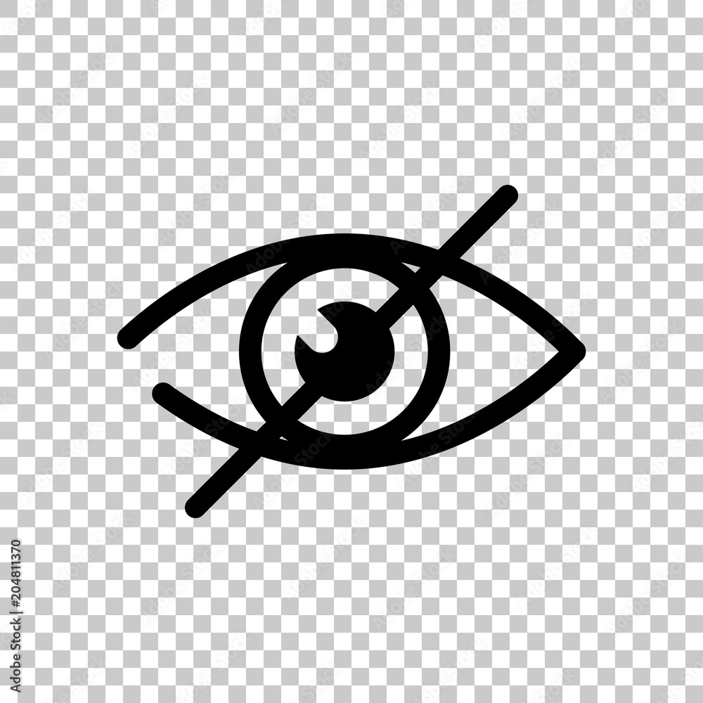 dont look, crossed out eye. simple icon. On transparent background. Stock Vector Adobe Stock