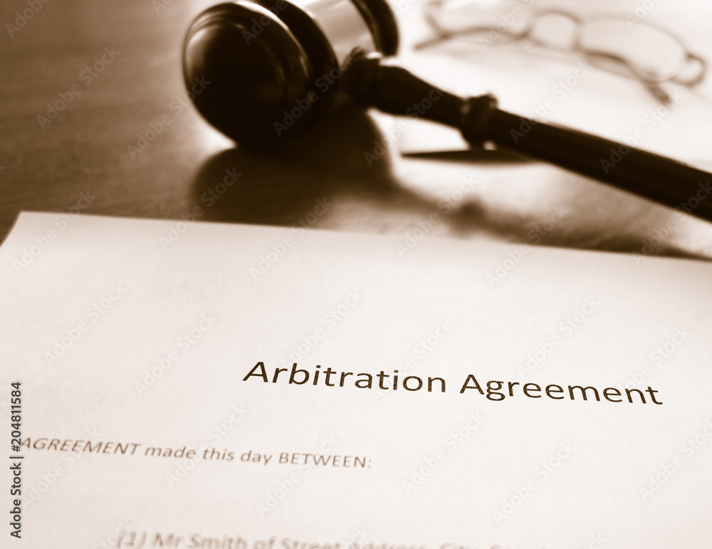 Arbitration agreement and gavel