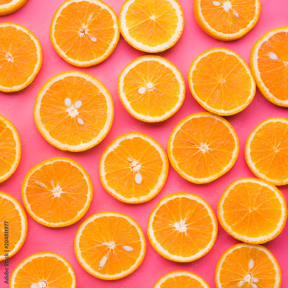 Group of orange slice.fruit and summer concept