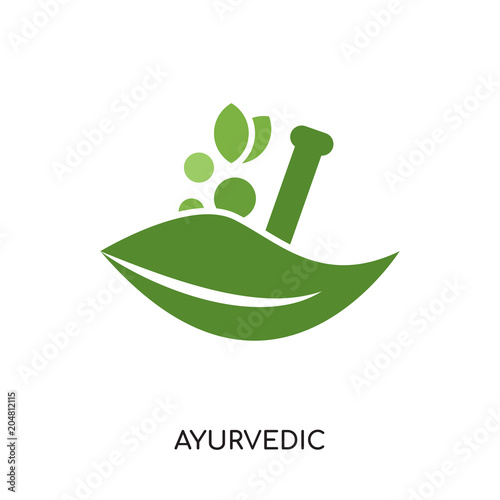 ayurvedic logo isolated on white background