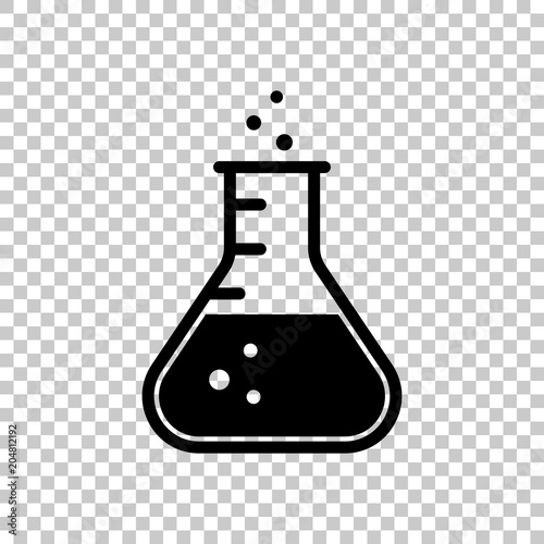 Medical test tube icon. On transparent background.