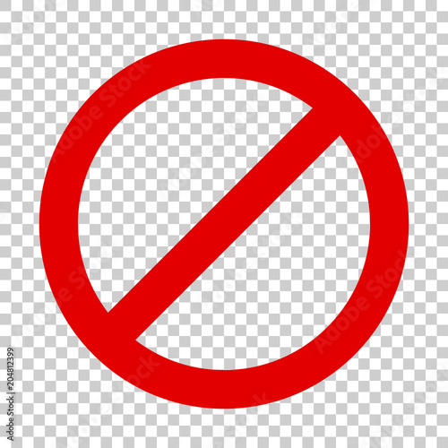 Stop sign vector icon in flat style. Danger symbol illustration on isolated transparent background. Stop alert business concept.