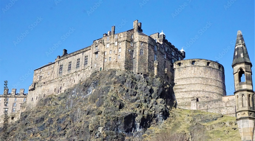 Edinburgh castle from the Grassmarket square