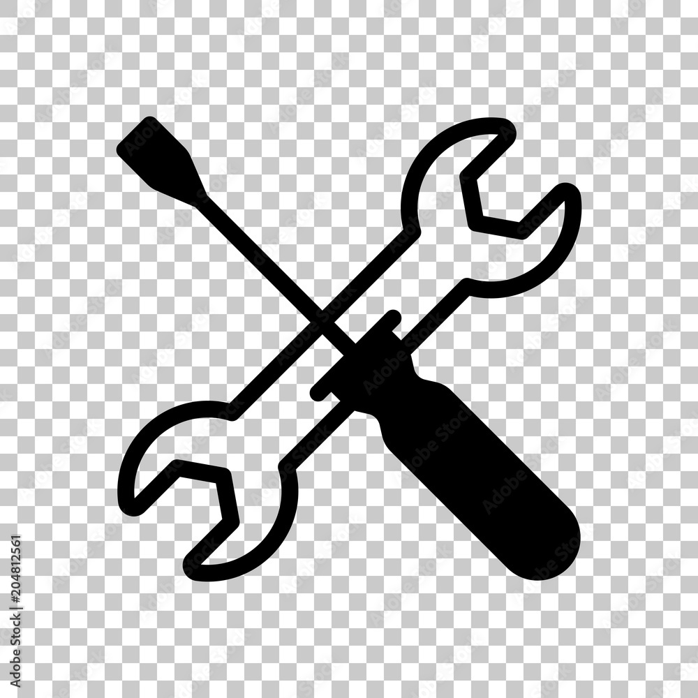 Repair service, wrench and screwdriver, tools. On transparent background. Repair service, wrench and screwdriver, tools. On transparent background.