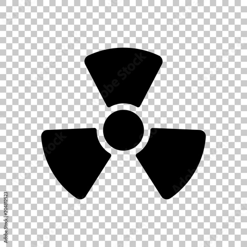 Radiation simple symbol. Radioactivity icon. On transparent background.