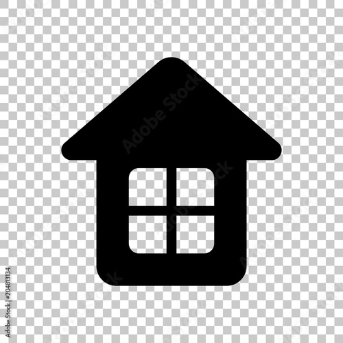 Simple house icon. On transparent background.
