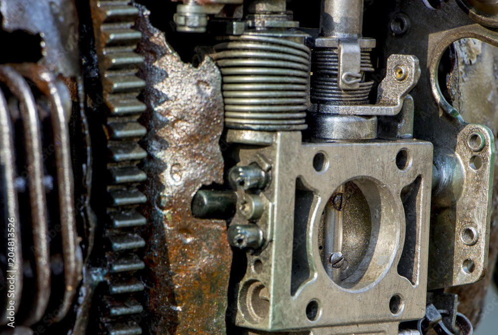 Abstract metal texture. From old metal parts of engines Abstract metal texture. From old metal parts of engines