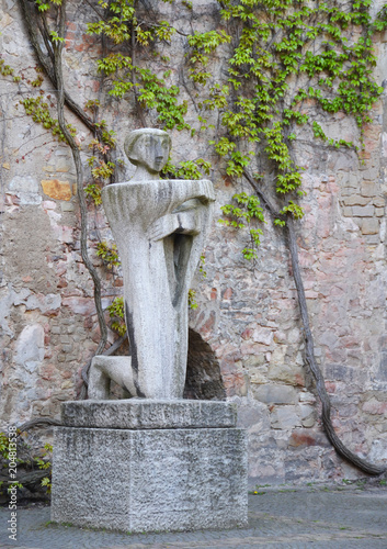 Statue inside the Aegidienkirche (Saint Giles church),  church destroyed in World War II, Hanover, Germany photo