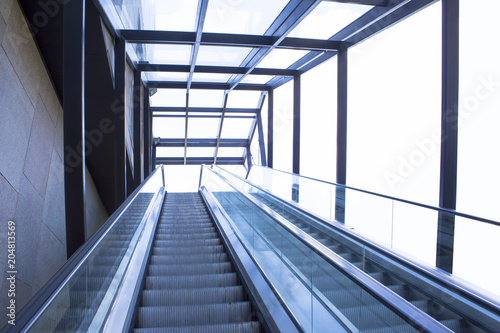 modern escalators to the office building