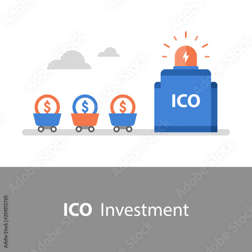 Business and finance, ICO investment, cryptocurrency token, stock market © stmool