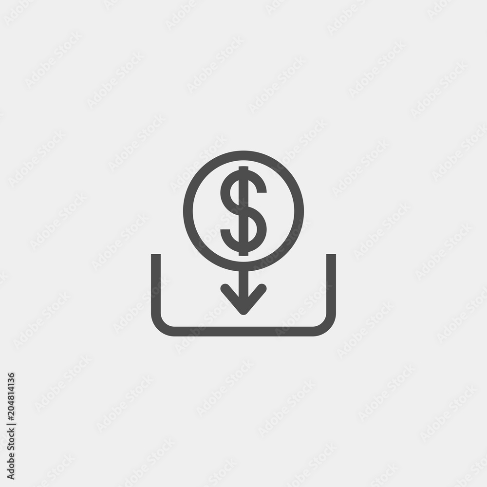 Deposit flat vector icon Deposit flat vector icon