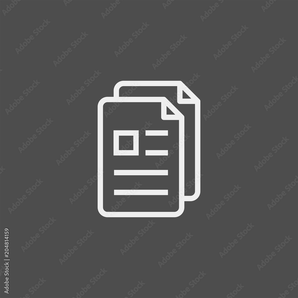 Document copying flat vector icon