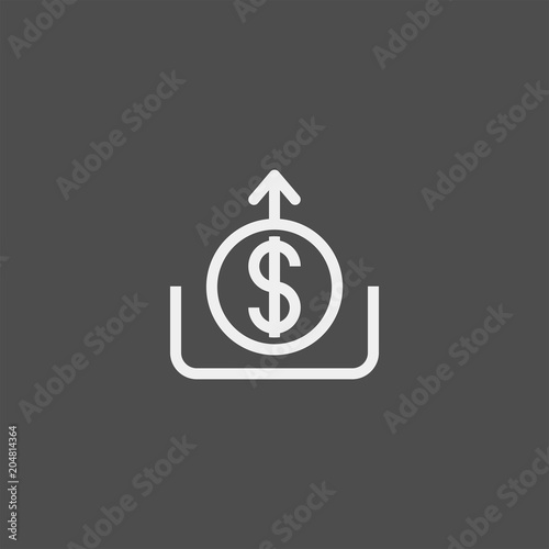 Withdrawal of money flat vector icon