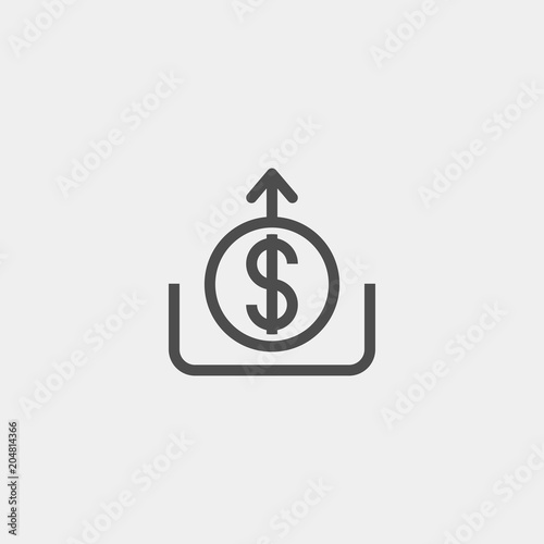 Withdrawal of money flat vector icon