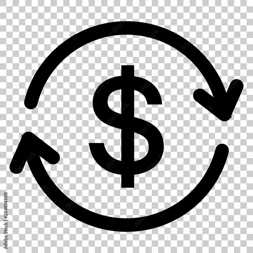 Money dollar with arrow icon in flat style. Exchange rate money illustration on isolated transparent background. Financial strategy business concept. Money dollar with arrow icon in flat style. Exchange rate money illustration on isolated transparent background. Financial strategy business concept.