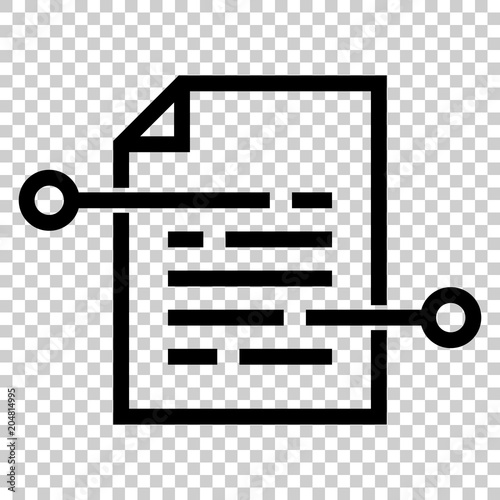 Document paper icon in flat style. Terms sheet illustration on isolated transparent background. Document analytics business concept.