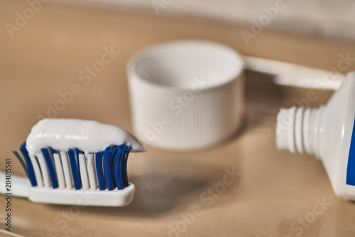 toothbrush and toothpaste