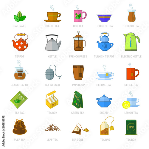  tea icon set.