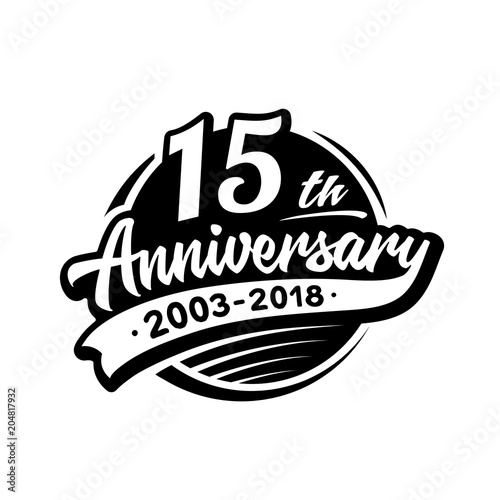 15 years anniversary design template. Vector and illustration. 15th logo.