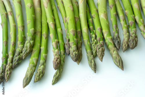 Fresh asparagus officinalis isolated on white background