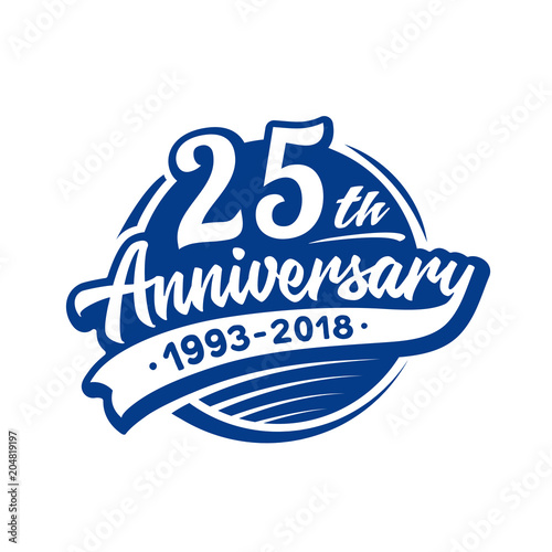 25 years anniversary design template. Vector and illustration. 25th logo.