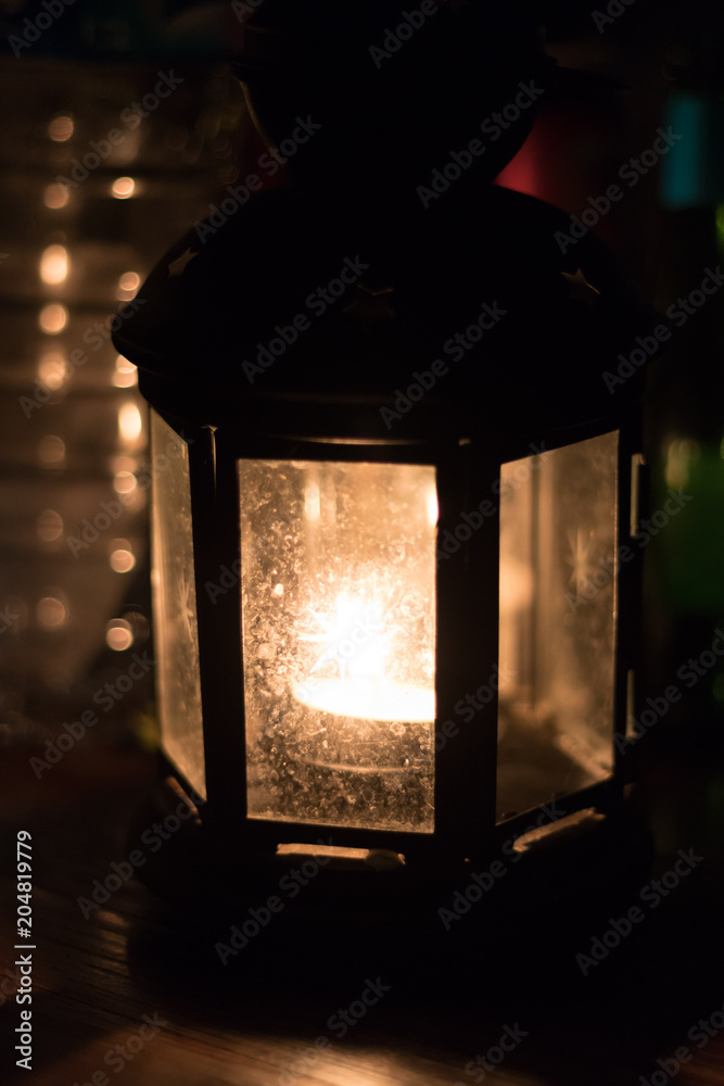 lantern in dark