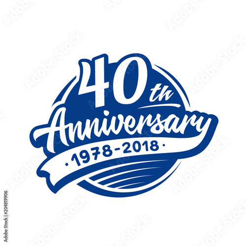 40 years anniversary design template. Vector and illustration. 40th logo.