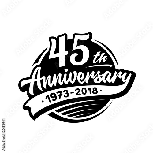 45 years anniversary design template. Vector and illustration. 45th logo.