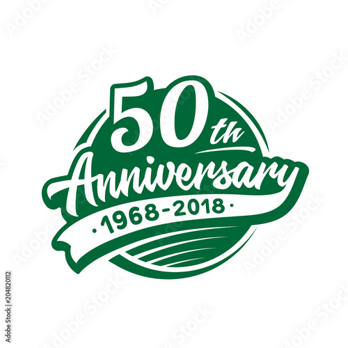50 years anniversary design template. Vector and illustration. 50th logo.
