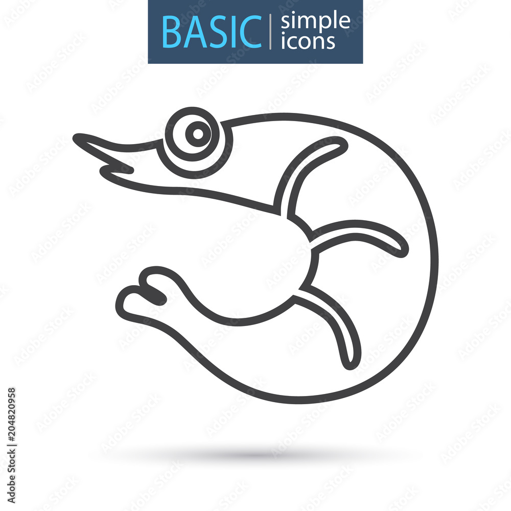 Obraz premium Shrimp line icon