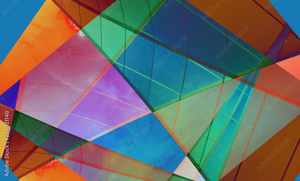 Digital background art of colorful shapes Digital background art of colorful shapes