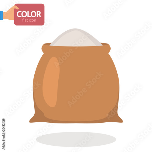 Bag of flour simple basic flat color icon