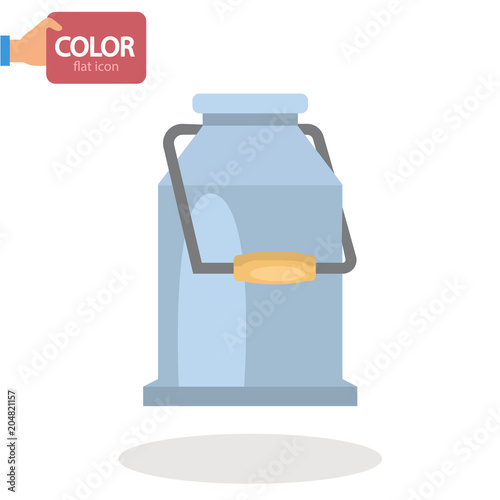 Can of milk flat color icon