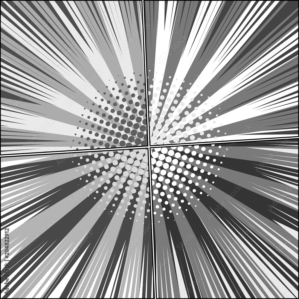 Obraz premium Comic book gray square concept