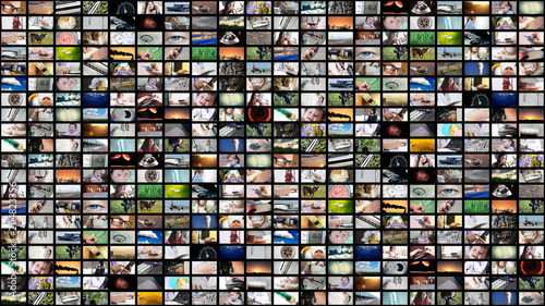 Background of video wall with media streaming