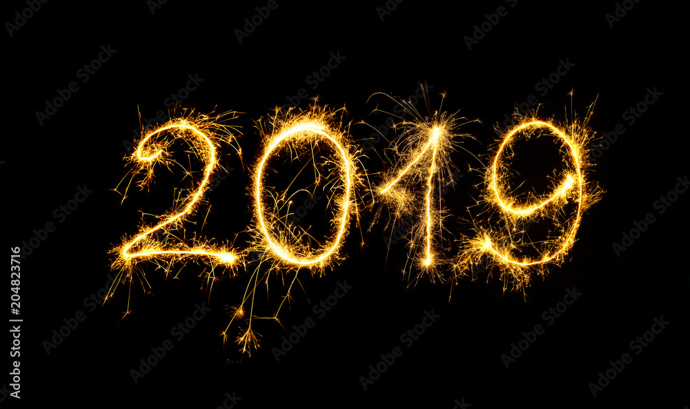 Happy New Year 2019 - obrazy, fototapety, plakaty 